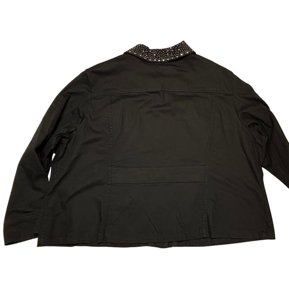 Christine Alexander Womens Jacket Size 3X Embellished Denim Rhinestone Black - Picture 7 of 8